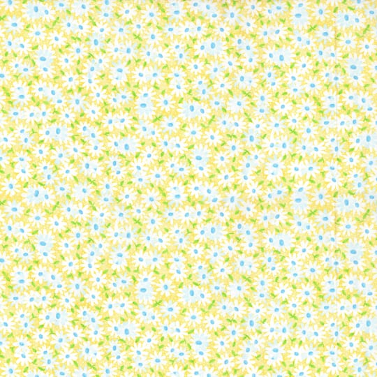 Fabric Traditions Daisy on Yellow Cotton Fabric